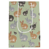 Neutrale kleuren van het Cute Rabbit Pattern-patro Medium Cadeauzakje (Achterkant)
