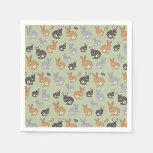 Neutrale kleuren van het Cute Rabbit Pattern-patro Servet