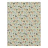 Neutrale kleuren van het Cute Rabbit Pattern-patro Tafelkleed (Voorkant)