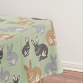 Neutrale kleuren van het Cute Rabbit Pattern-patro Tafelkleed (Voorbeeld)