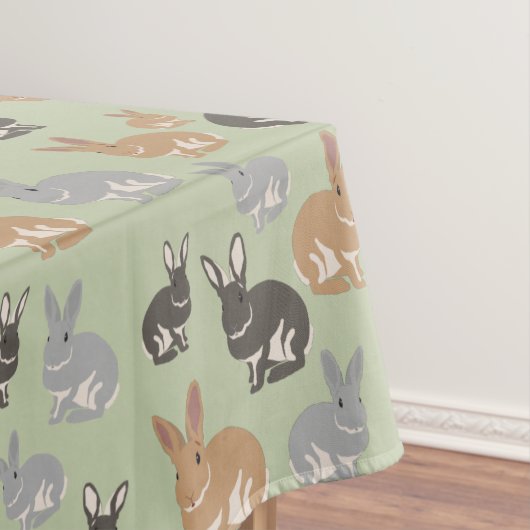 Neutrale kleuren van het Cute Rabbit Pattern-patro Tafelkleed (Voorbeeld)