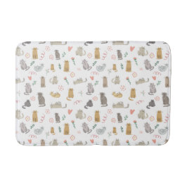 Neutrale kleurenillustratie witte katten badmat