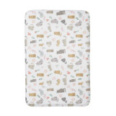 Neutrale kleurenillustratie witte katten badmat (Voorkant Verticaal)