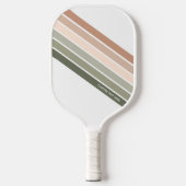 Neutrale kleurstrips voor de Aarde Aangepaste teks Pickleball Paddle (Voorkant)