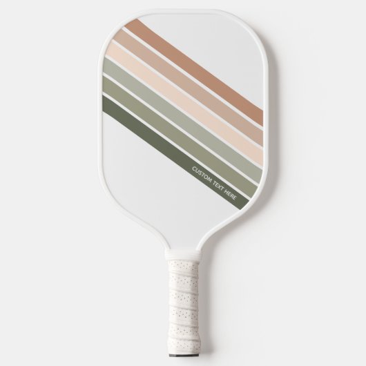 Neutrale kleurstrips voor de Aarde Aangepaste teks Pickleball Paddle (Voorkant)