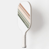 Neutrale kleurstrips voor de Aarde Aangepaste teks Pickleball Paddle (Links)