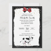 Neutrale Koe Druk op Baby douwer Invitaties Kaart (Voorkant)