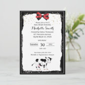 Neutrale Koe Druk op Baby douwer Invitaties Kaart (Staand voorkant)