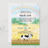 Neutrale Koe RegenboogBaby shower Kaart (Voorkant)