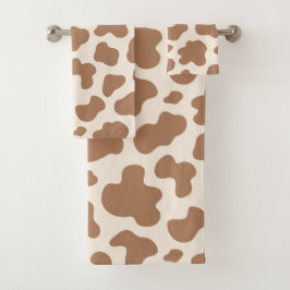 Neutrale koeienprint western cowboy beige bruin bad handdoek