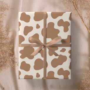 Neutrale koeienprint western cowboy beige bruin cadeaupapier