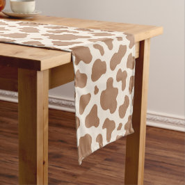 Neutrale koeienprint western cowboy beige bruin korte tafelloper