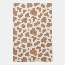Neutrale koeienprint western cowboy beige bruin theedoek