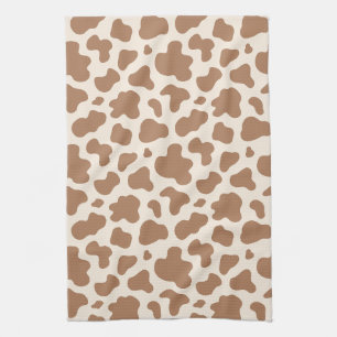 Neutrale koeienprint western cowboy beige bruin theedoek