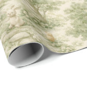 Neutrale Konijn Beer Picknick Bloemetuin (1) Cadeaupapier (Rol Hoek)