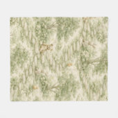 Neutrale Konijn Beer Picknick Bloemetuin (1) Fleece Deken (Voorkant (Horizontaal))