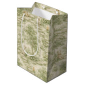 Neutrale Konijn Beer Picknick Bloemetuin (1) Medium Cadeauzakje (Achterkant Gekanteld)