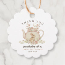 Neutrale Konijn Thee Feestje Baby Shower Bedankt 