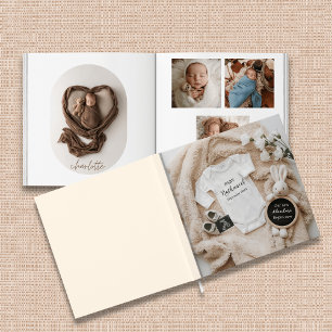 Neutrale konijn-thema baby fotoboek aandenken gastenboek