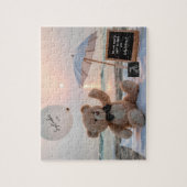 Neutrale Kust Verwacht Baby Aankondiging Legpuzzel (Verticaal)