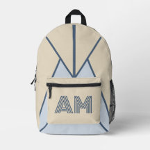 Neutrale Kustlijn Vlas Blauw Monogram Rugzak