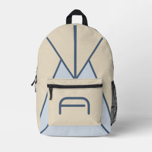 Neutrale Kustlijn Vlas Blauw Monogram Rugzak