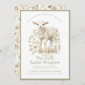 neutrale lamp | uitnodiging voor het paasprogramma (Voorkant / Achterkant)