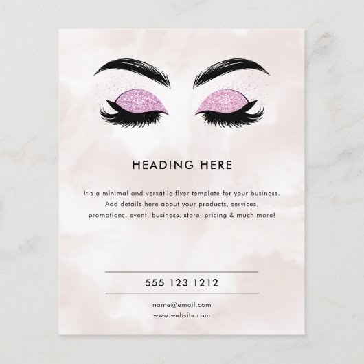 Neutrale Lash / Brow Artist Flyer | Je hebt mijn d (Voorkant)
