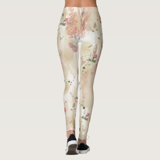 Neutrale leggings Elegant Botanische  in het najaa (Achterkant)