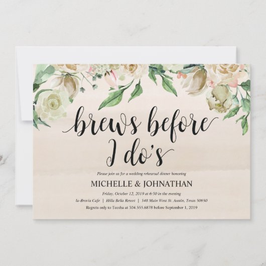 Neutrale lente-bruiloft repetitie binnenste uitnod kaart (Voorkant)