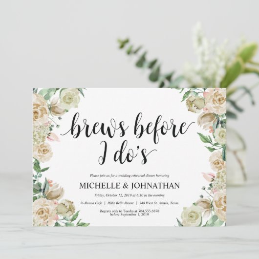 Neutrale lente-bruiloft repetitie binnenste uitnod kaart (Staand voorkant)