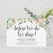 Neutrale lente bruiloft repetitie diner uitnodigin kaart (Staand voorkant)