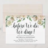 Neutrale lente bruiloft repetitie diner uitnodigin kaart (Voorkant / Achterkant)