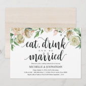 Neutrale lente bruiloft repetitie diner uitnodigin kaart (Voorkant / Achterkant)