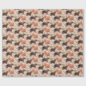 Neutrale lente-kleurenpatroon met het Capybara Cadeaupapier (Vlak)