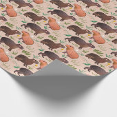 Neutrale lente-kleurenpatroon met het Capybara Cadeaupapier (Hoek)