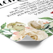 Neutrale lente-legant bruiloft Memorial Table Sign Poster (Hoek)