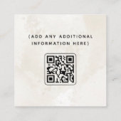 Neutrale lichtbeige pasta-marmer QR-code reinigen Vierkante Visitekaartje (Achterkant)