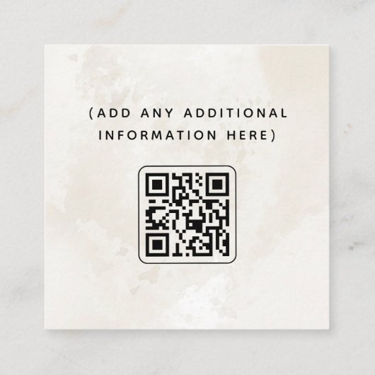 Neutrale lichtbeige pasta-marmer QR-code reinigen Vierkante Visitekaartje (Achterkant)
