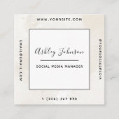 Neutrale lichtbeige pasta-marmer QR-code reinigen Vierkante Visitekaartje (Voorkant)