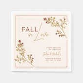 Neutrale Liefde in de herfst Herfstloof Bruiloft B Servet (Voorkant)