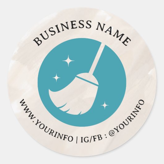 Neutrale logo sticker voor schoonmaakdiensten (Voorkant)