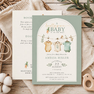 Neutrale Lokale Baby Kleerlijn Baby Shower Kaart