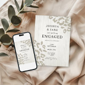 Neutrale luipaardprint moderne verlovingspartij  kaart