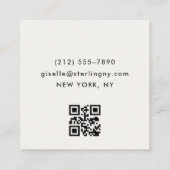 Neutrale Luxe Minimale Typografie QR-code Vierkante Visitekaartje (Achterkant)