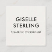 Neutrale Luxe Minimale Typografie QR-code Vierkante Visitekaartje (Voorkant)