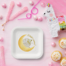 Neutrale Maan Baby Shower Bewerkbaar