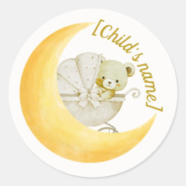Neutrale Maan Baby Shower Envelop Sticker Bewerkba