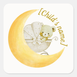 Neutrale Maan Baby Shower Envelop Sticker Bewerkba