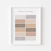 Neutrale maanden van het jaar educatief poster